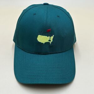 Masters Hat Cap Golf Augusta National Embroidered Green Strapback Leather Logo
